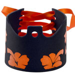 ACCESSOIRES Cuffies Menottes - Freestyle - Grey - Printed with orange flowers