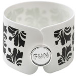 ACCESSOIRES Cuffies Menottes - Freestyle - Grey - Classic - White - Printed with black flowers